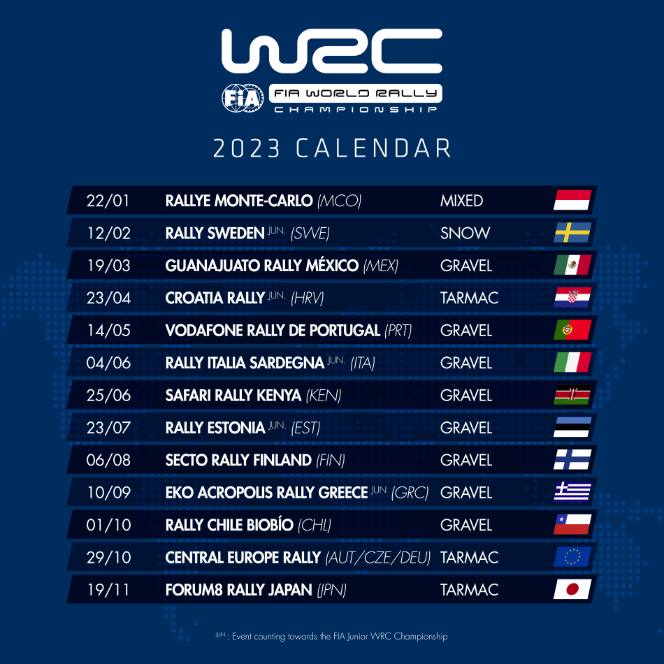 2023 FIA WRC calendar