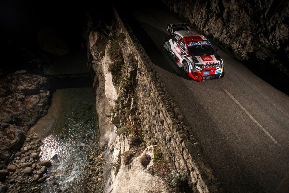 Sebastien Ogier (FRA), Vincent Landais (FRA) of Team Toyota Gazoo Racing are seen performing during the World Rally Championship, Rallye Monte-Carlo 2023 (photo: Jaanus Ree / Red Bull Content Pool)