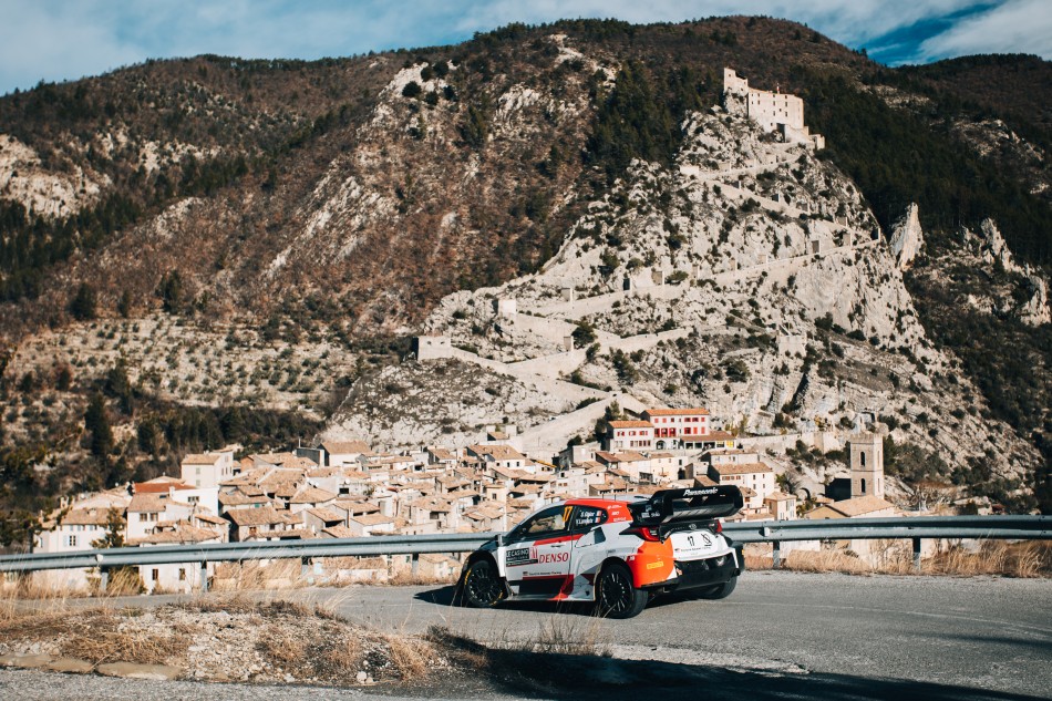 Sebastien Ogier (FRA), Vincent Landais (FRA) of Team Toyota Gazoo Racing are seen performing during the World Rally Championship, Rallye Monte-Carlo 2023 (photo: DPPI)