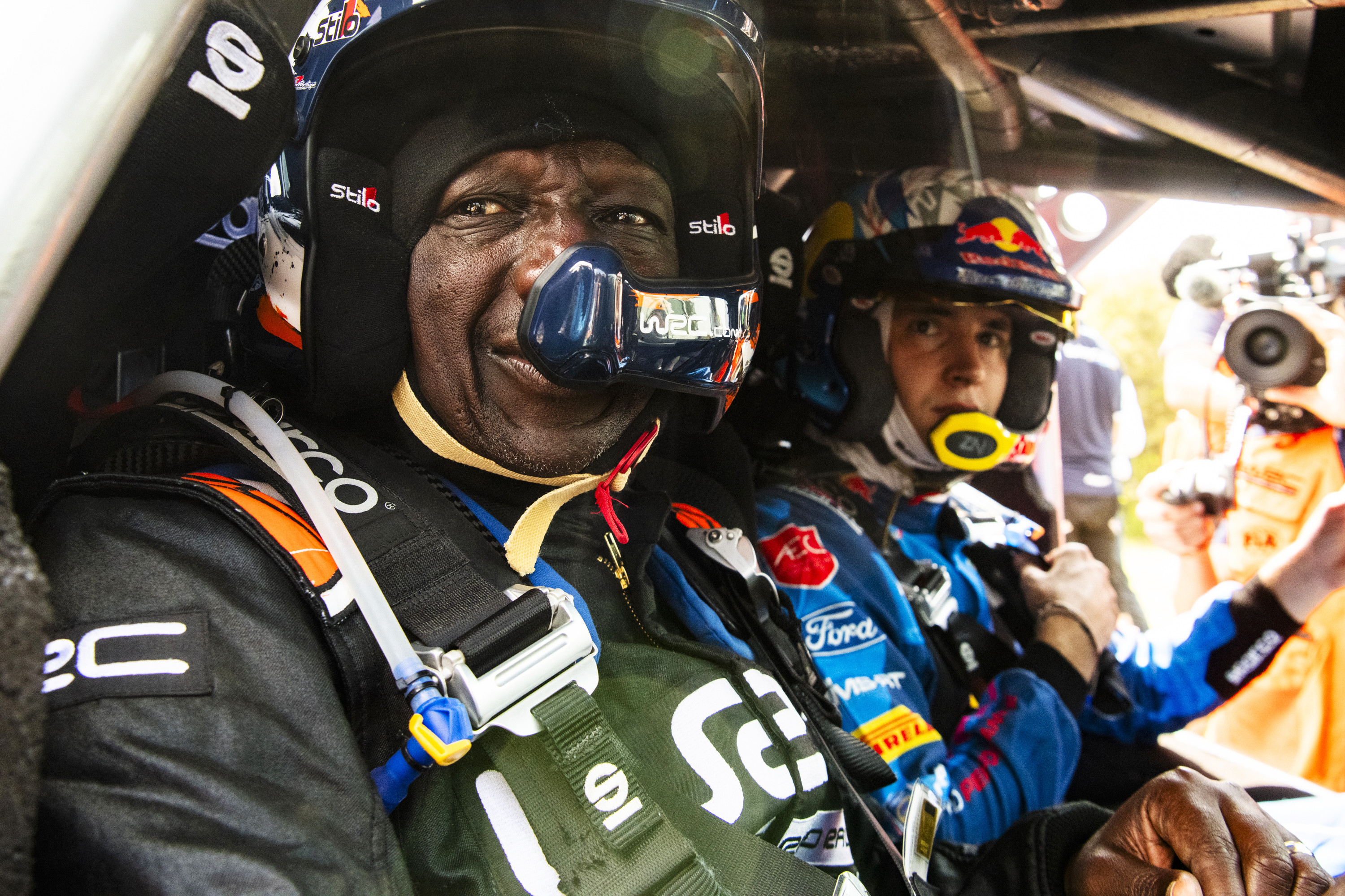 2023 WRC - Safari Rally Kenya - President William Ruto and Pierre Louis Loubet, M-Sport Ford Puma Rally1 Hybrid (photo: Jaanus Ree / Red Bull Content Pool)