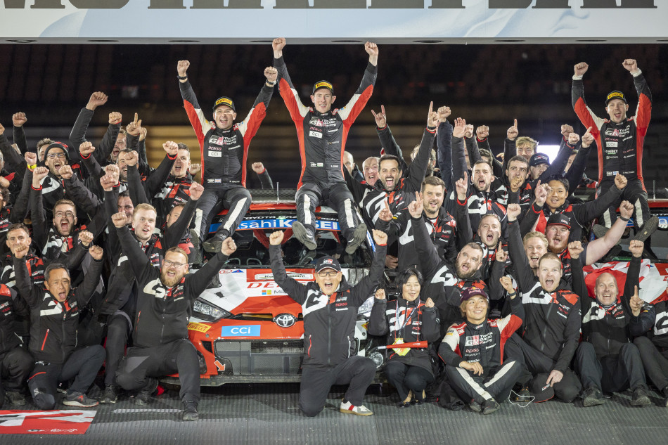 2023 Forum8 Rally Japan - Final podium, Toyota Gazoo Racing WRT, Toyota Yaris Rally1 Hybrid (photo Nikos Katikis / DPPI)